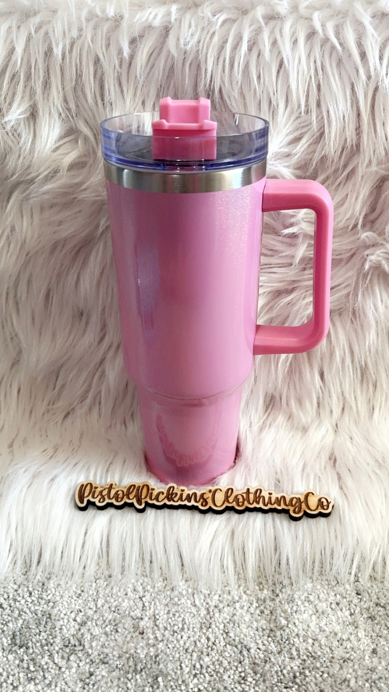 Pink Shimmer Tumbler 40oz