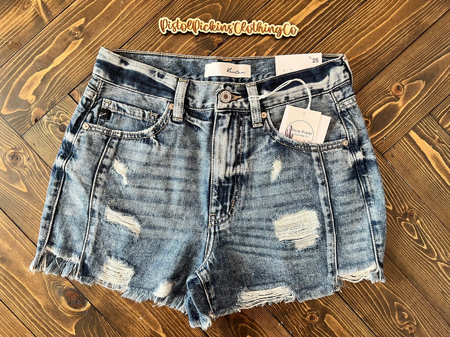 Light Acid Wash Hip Detail Shorties