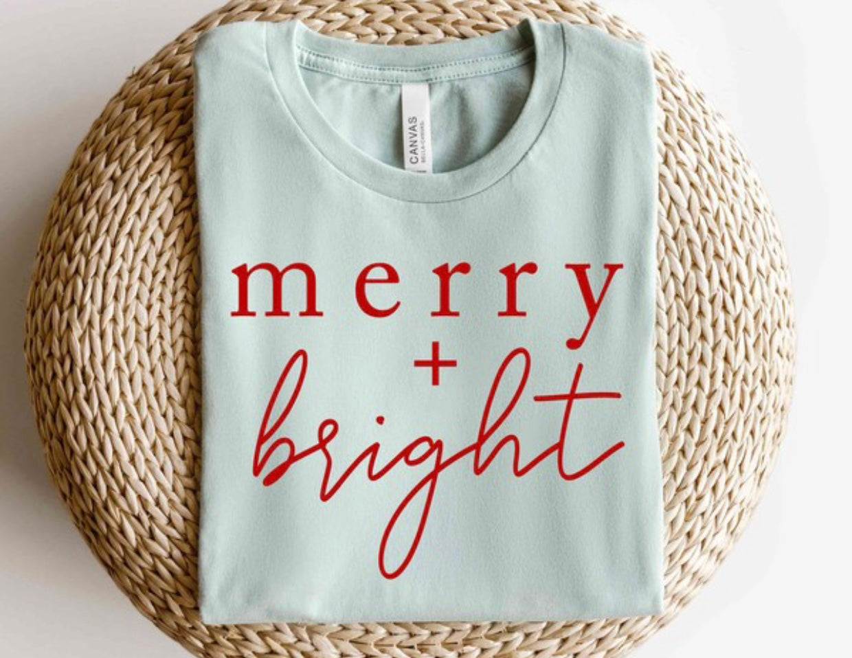 Merry + Bright Christmas Graphic