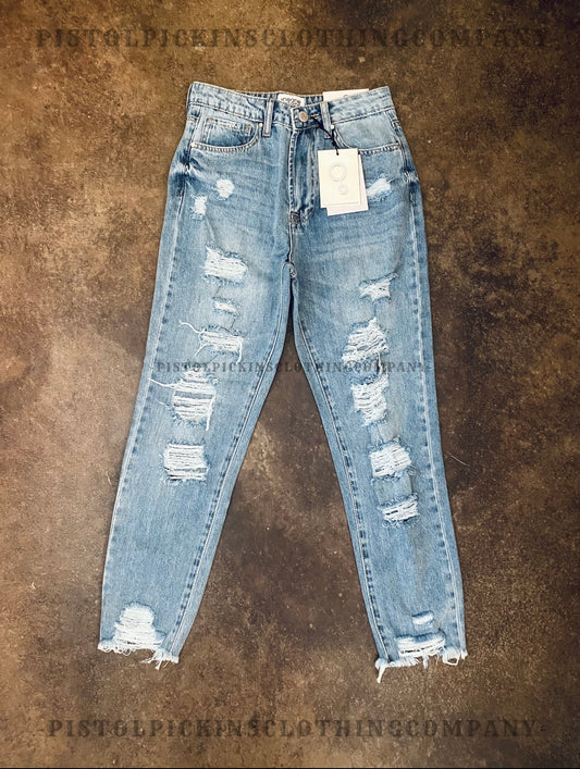 High Waisted Girlfriend Jeans