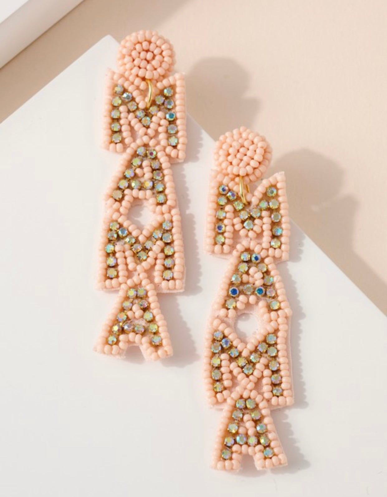 MAMA Rhinestone Beaded Earrings