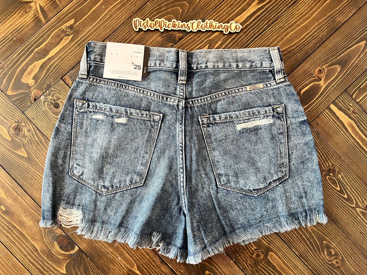 Light Acid Wash Hip Detail Shorties